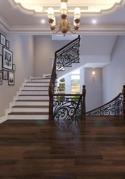 Cầu thang cổ điển tại biệt thự Vinhome RiverSide khu đô thị Hoa Phượng